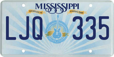 MS license plate LJQ335
