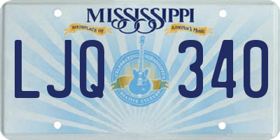 MS license plate LJQ340