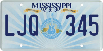 MS license plate LJQ345
