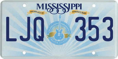 MS license plate LJQ353