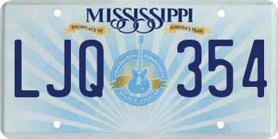 MS license plate LJQ354