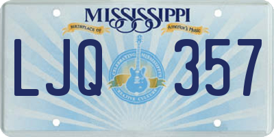 MS license plate LJQ357