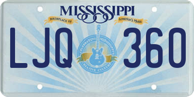 MS license plate LJQ360