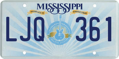 MS license plate LJQ361