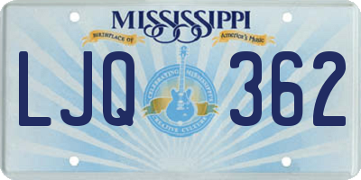 MS license plate LJQ362