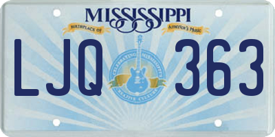 MS license plate LJQ363