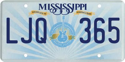 MS license plate LJQ365