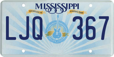 MS license plate LJQ367