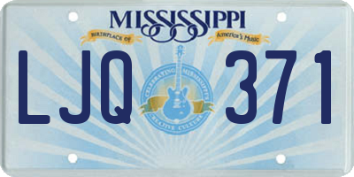 MS license plate LJQ371