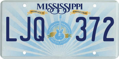 MS license plate LJQ372