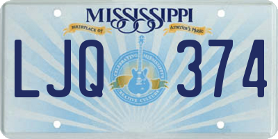 MS license plate LJQ374