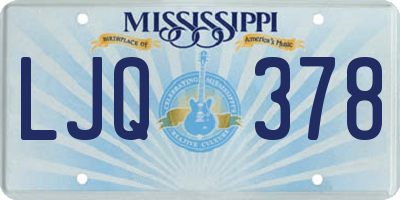 MS license plate LJQ378