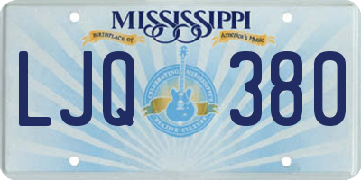 MS license plate LJQ380