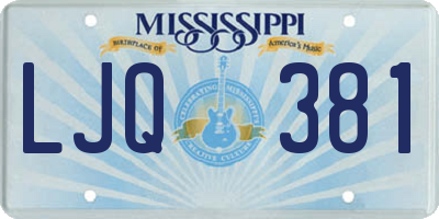 MS license plate LJQ381