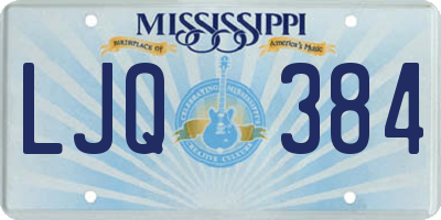 MS license plate LJQ384