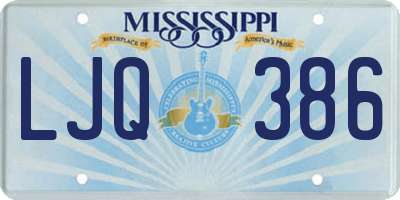 MS license plate LJQ386