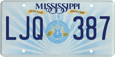 MS license plate LJQ387