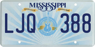 MS license plate LJQ388
