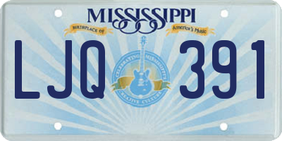 MS license plate LJQ391