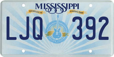 MS license plate LJQ392