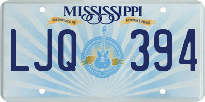 MS license plate LJQ394