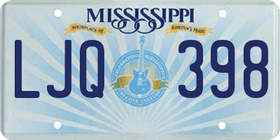 MS license plate LJQ398