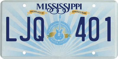 MS license plate LJQ401