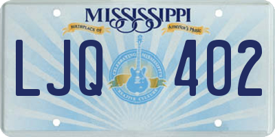 MS license plate LJQ402