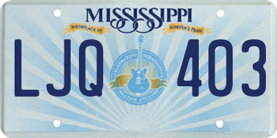 MS license plate LJQ403