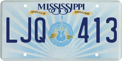 MS license plate LJQ413