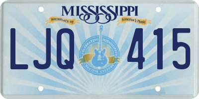 MS license plate LJQ415