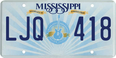 MS license plate LJQ418