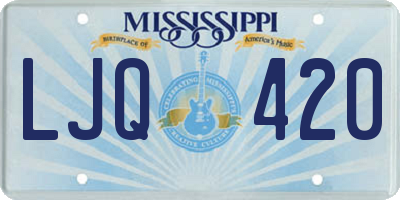 MS license plate LJQ420