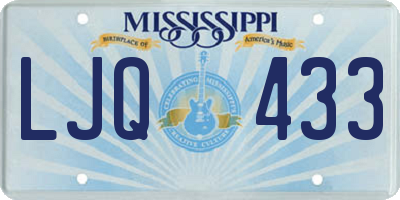 MS license plate LJQ433
