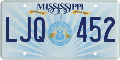 MS license plate LJQ452