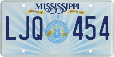 MS license plate LJQ454