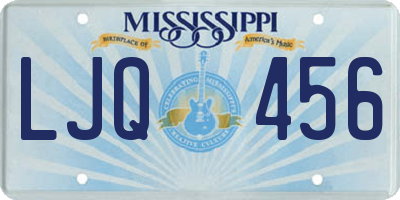 MS license plate LJQ456