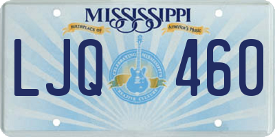 MS license plate LJQ460