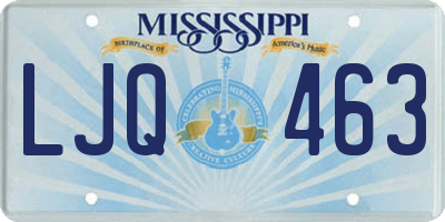 MS license plate LJQ463