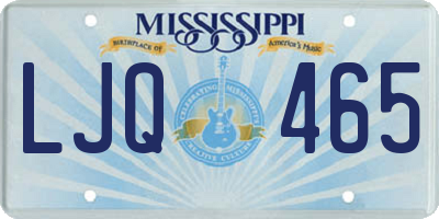 MS license plate LJQ465