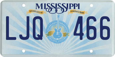 MS license plate LJQ466
