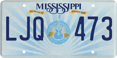 MS license plate LJQ473