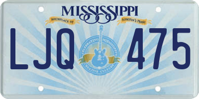 MS license plate LJQ475