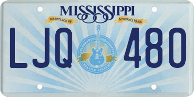 MS license plate LJQ480