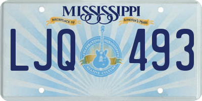 MS license plate LJQ493