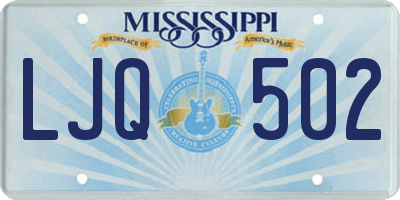 MS license plate LJQ502