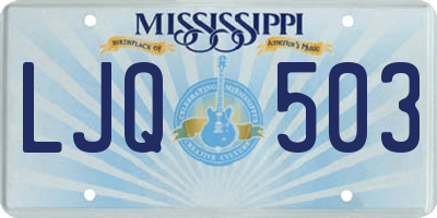 MS license plate LJQ503