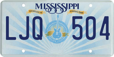 MS license plate LJQ504