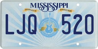 MS license plate LJQ520