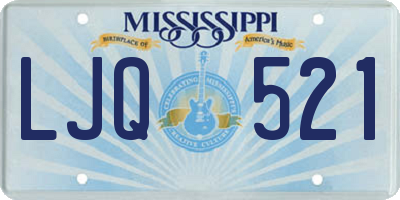 MS license plate LJQ521
